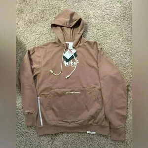 NIKE STANDARD ISSUE FRENCH TERRY PULLOVER HOODIE BROWN SIZE Large